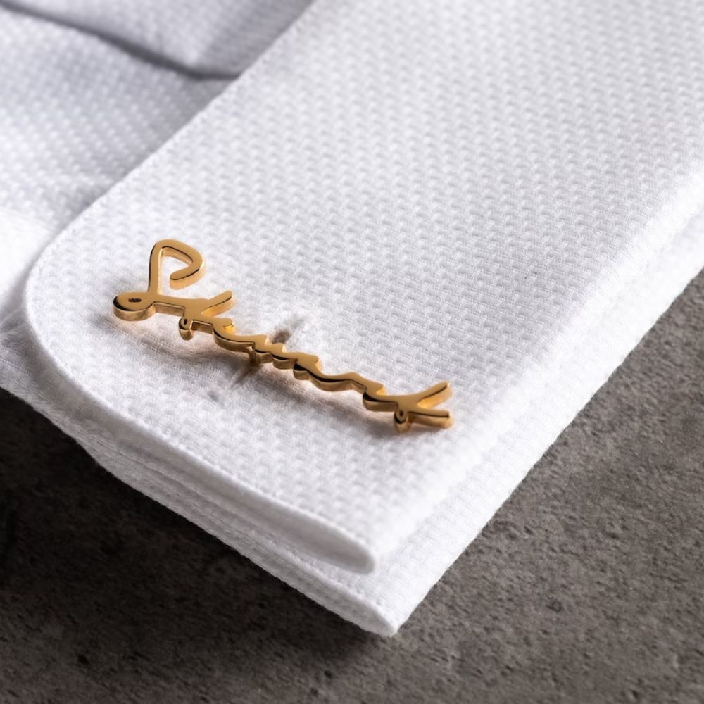 Personalized Signature Style Wedding Cufflinks - Pandora Jewels