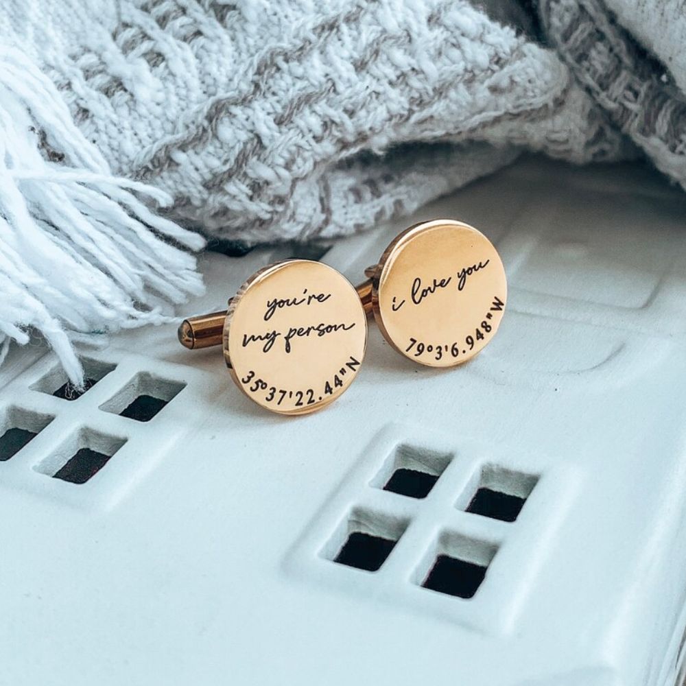 Custom Anniversary Gift Cufflinks - Pandora Jewels