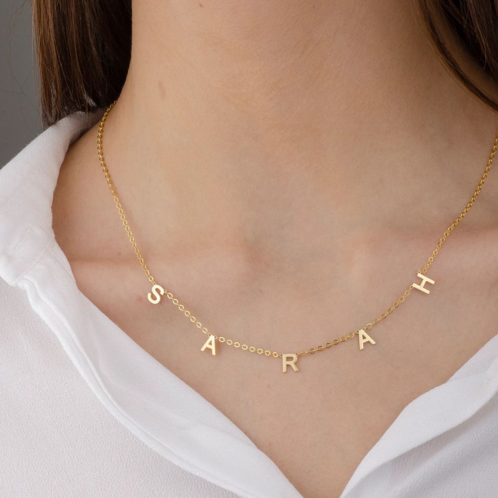 Personalised Dainty Initial Tag Pendant-Necklace - Pandora Jewels