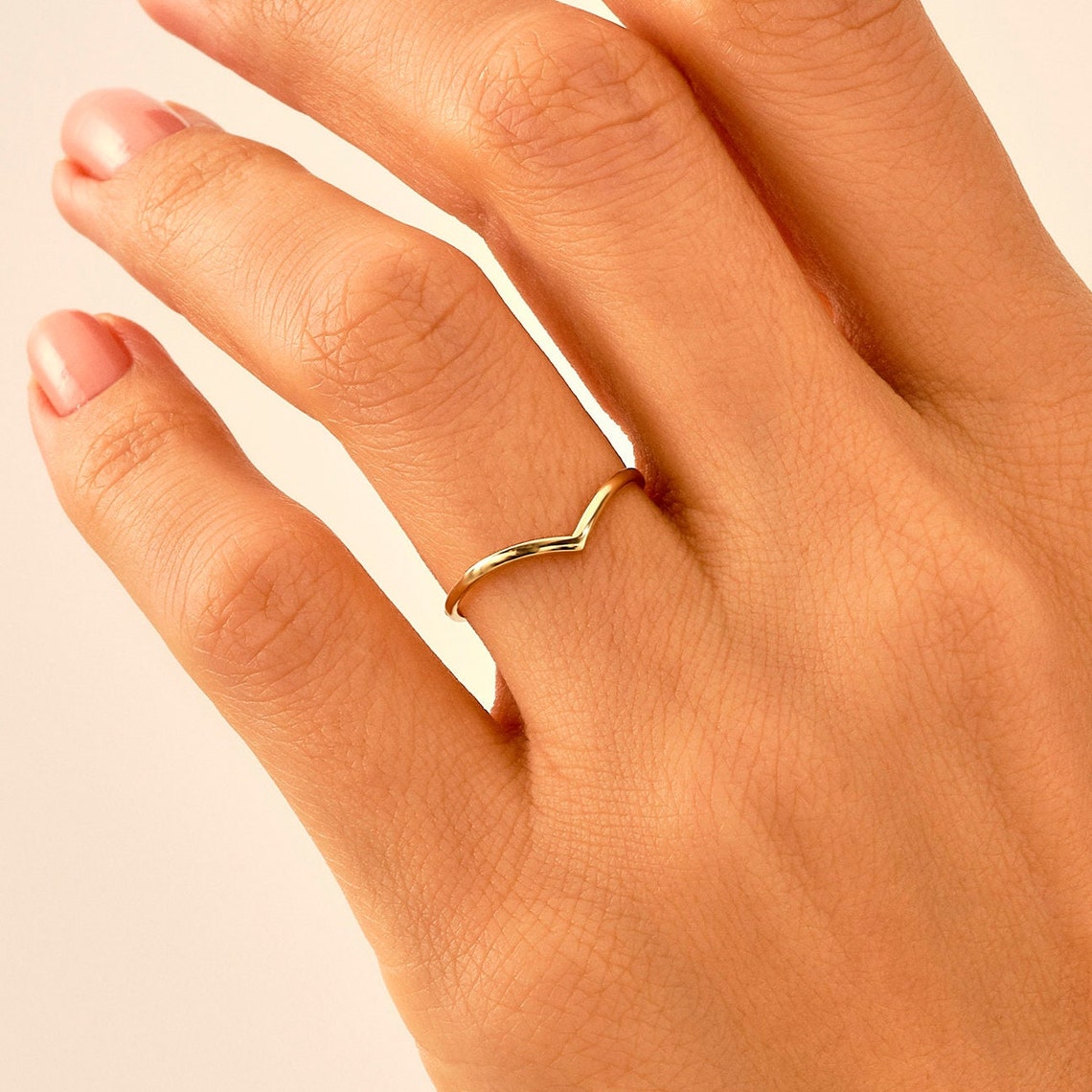 Minimalist Chevron Stacking Ring - Pandora Jewels