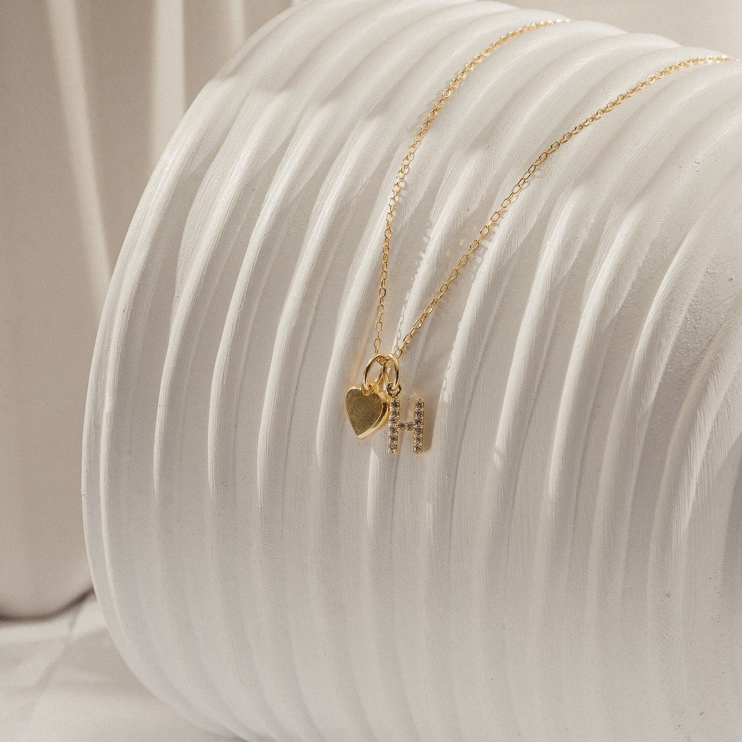 Pave Initial Heart Necklace - Pandora Jewels