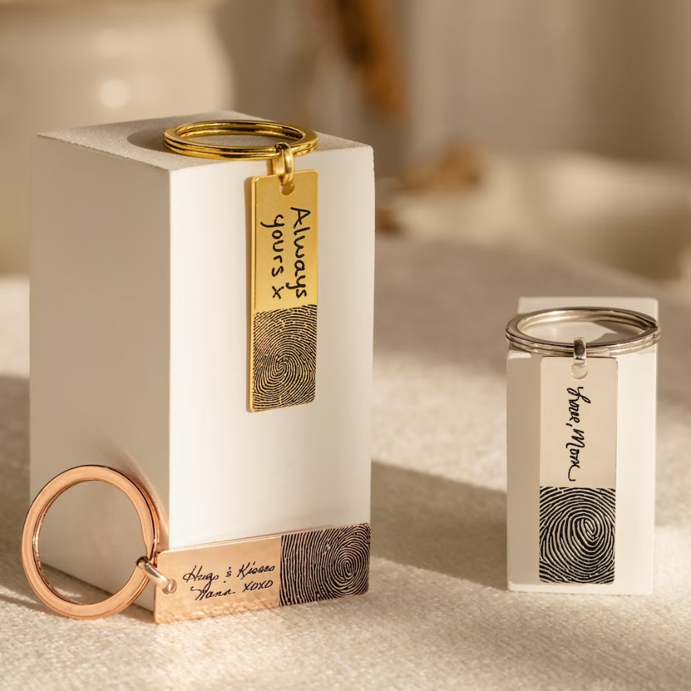 Personalised Actual Fingerprint Keychain - Pandora Jewels