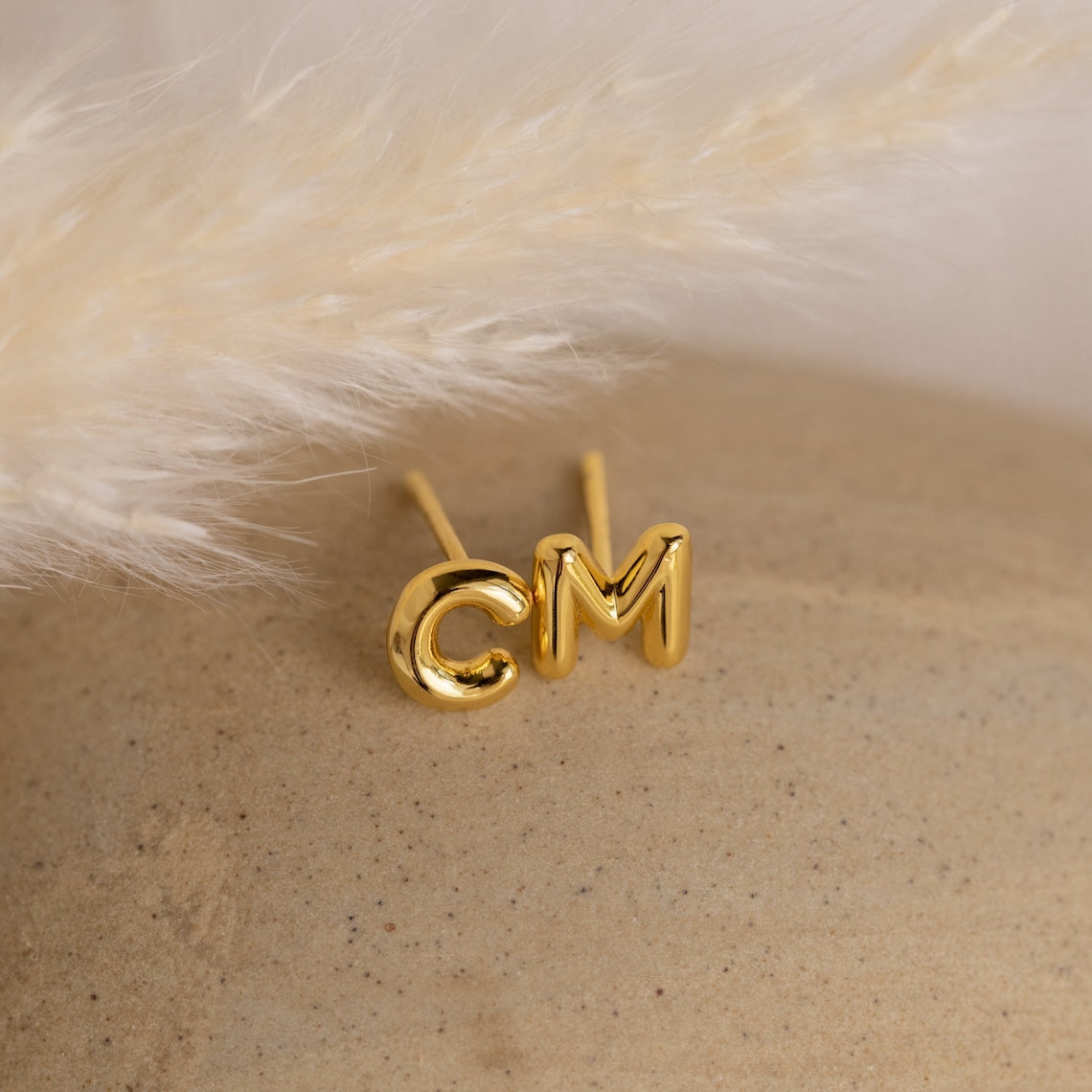 Personalised Dainty Initial Letter Stud Earrings - Pandora Jewels