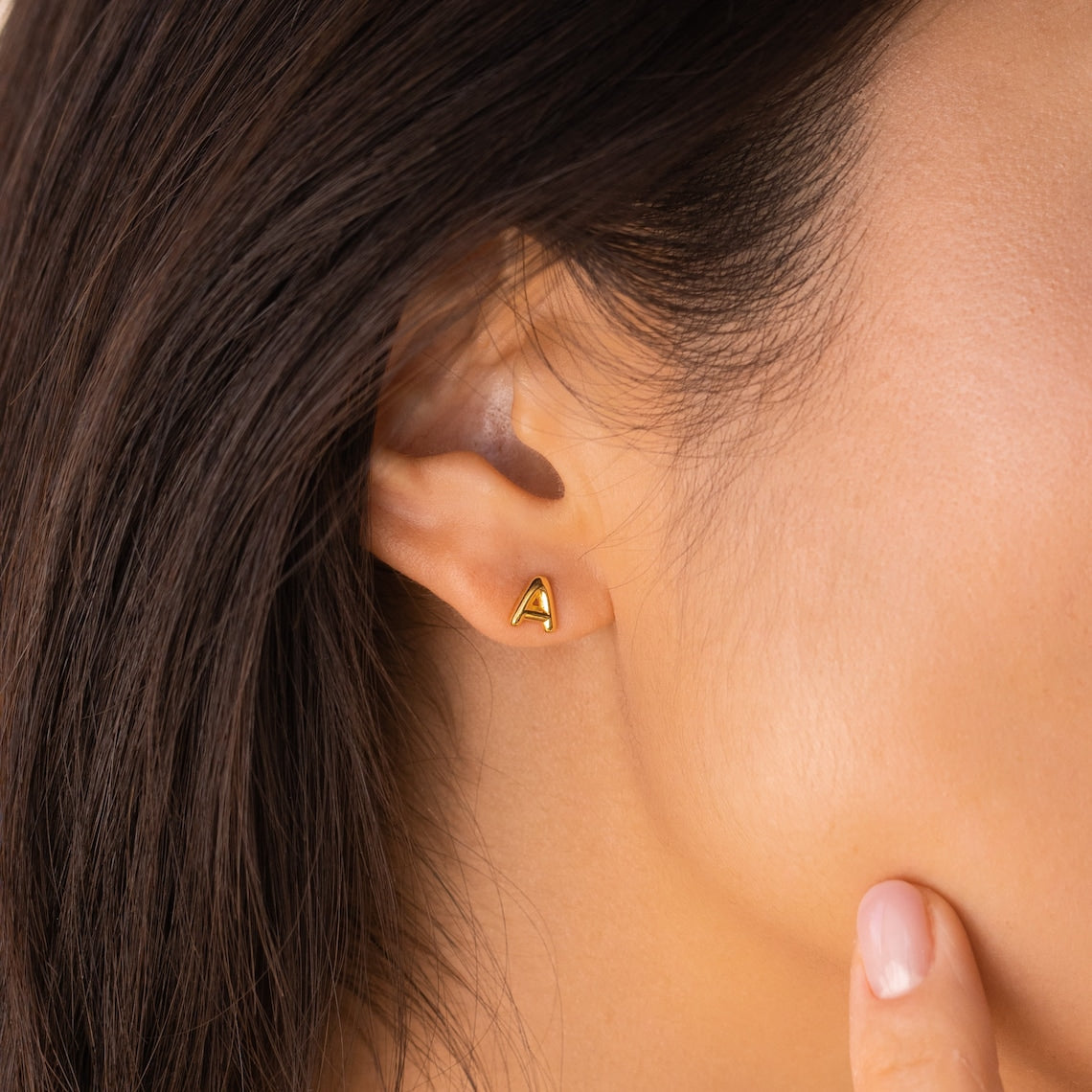 Personalised Dainty Initial Letter Stud Earrings - Pandora Jewels