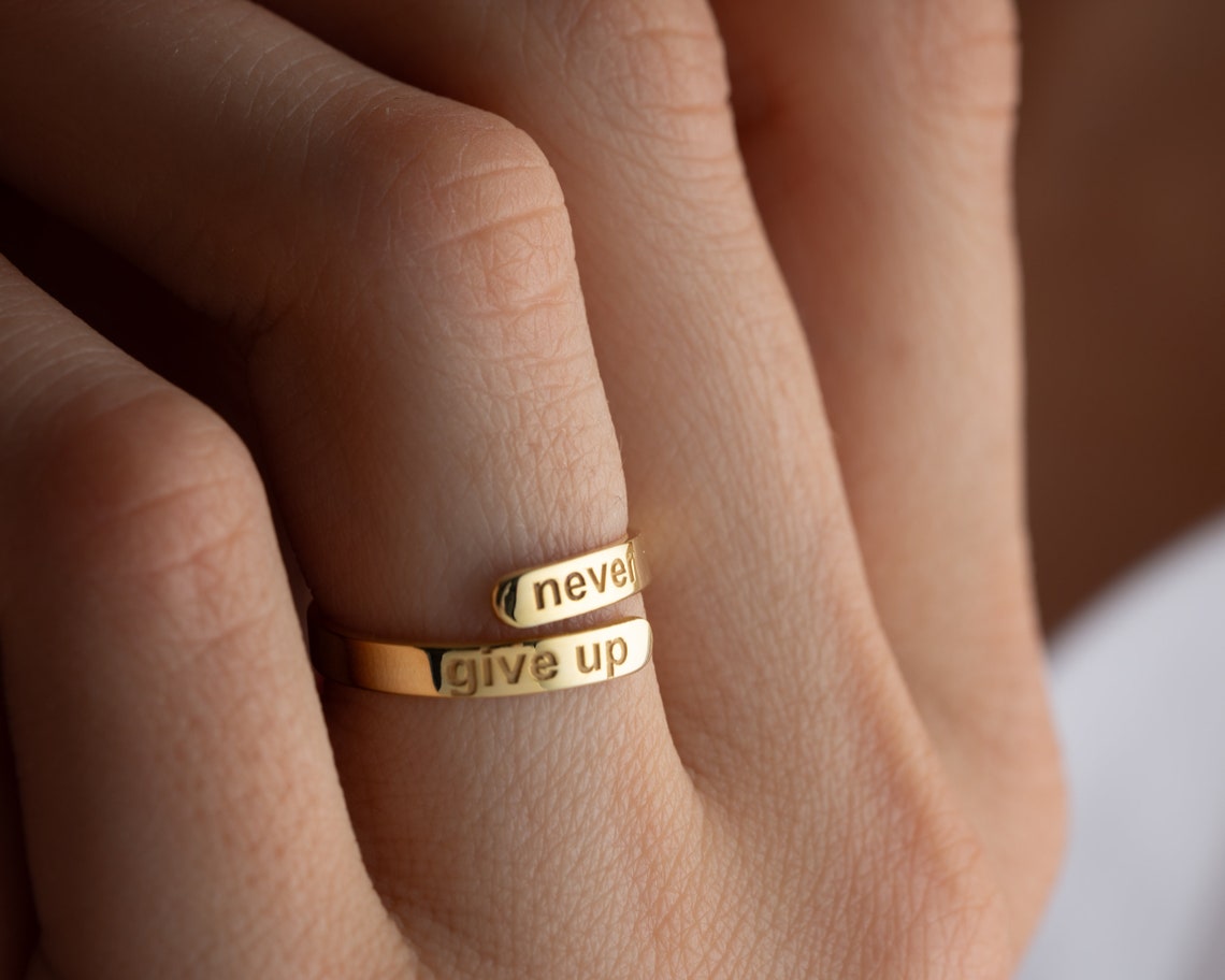 Personalised Double Bar Name Ring - Pandora Jewels