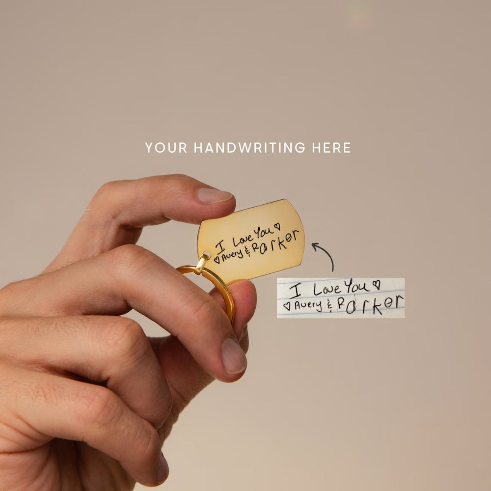 Personalised Engraved Handwriting Keychain - Pandora Jewels