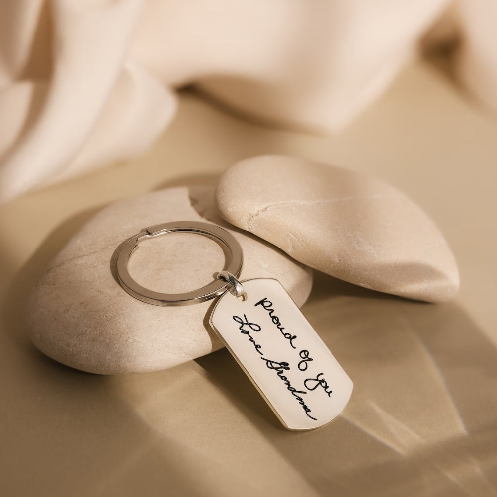 Personalised Engraved Handwriting Keychain - Pandora Jewels