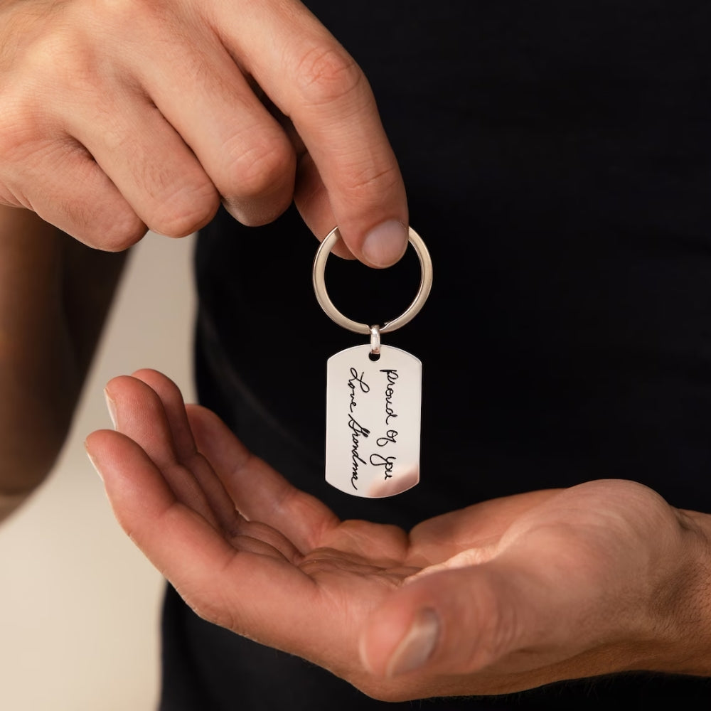 Personalised Engraved Handwriting Keychain - Pandora Jewels
