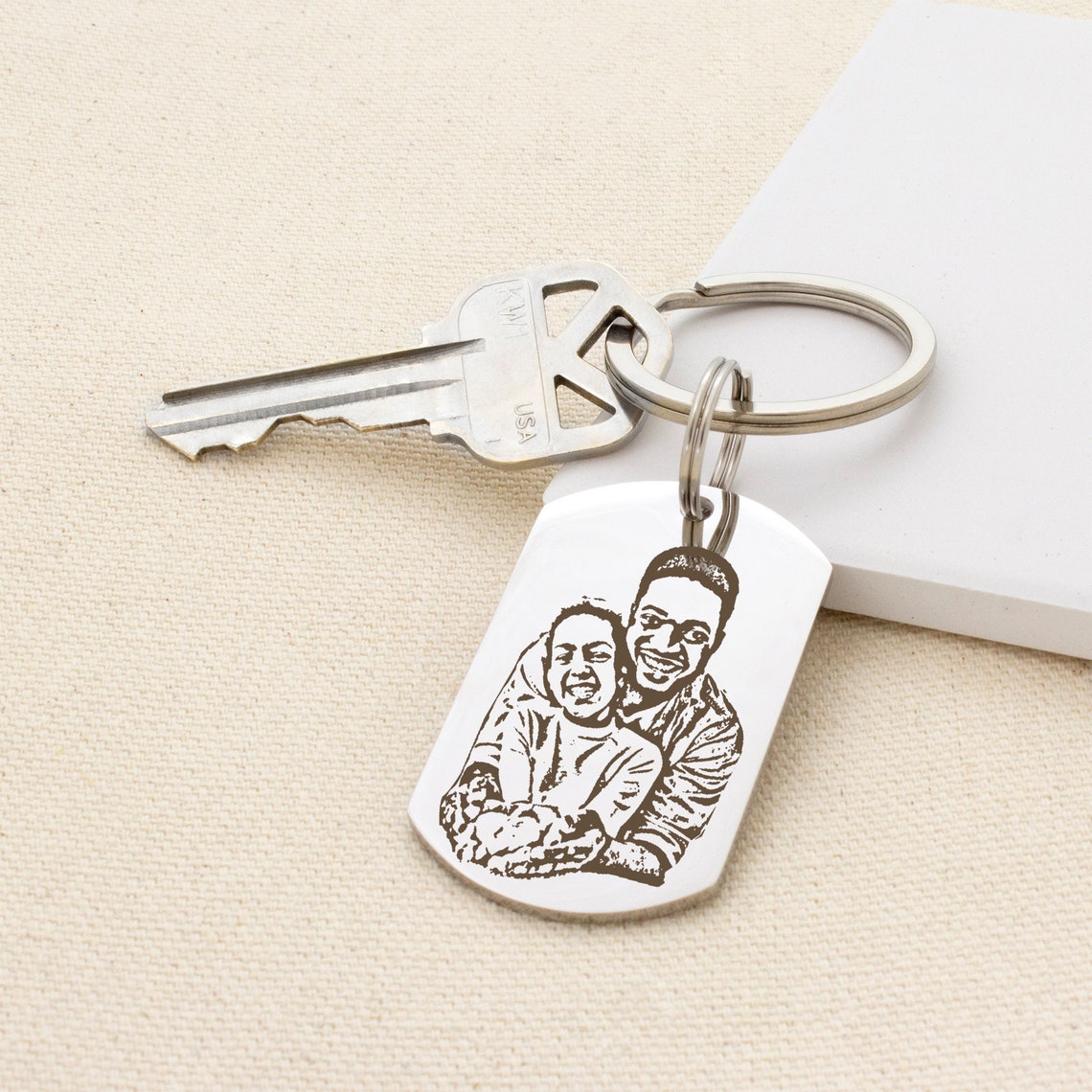 Personalized Double Sided Engraved Photo Keychain - Pandora Jewels