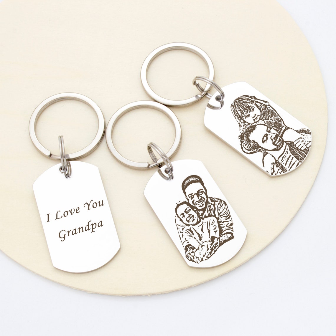 Personalized Double Sided Engraved Photo Keychain - Pandora Jewels