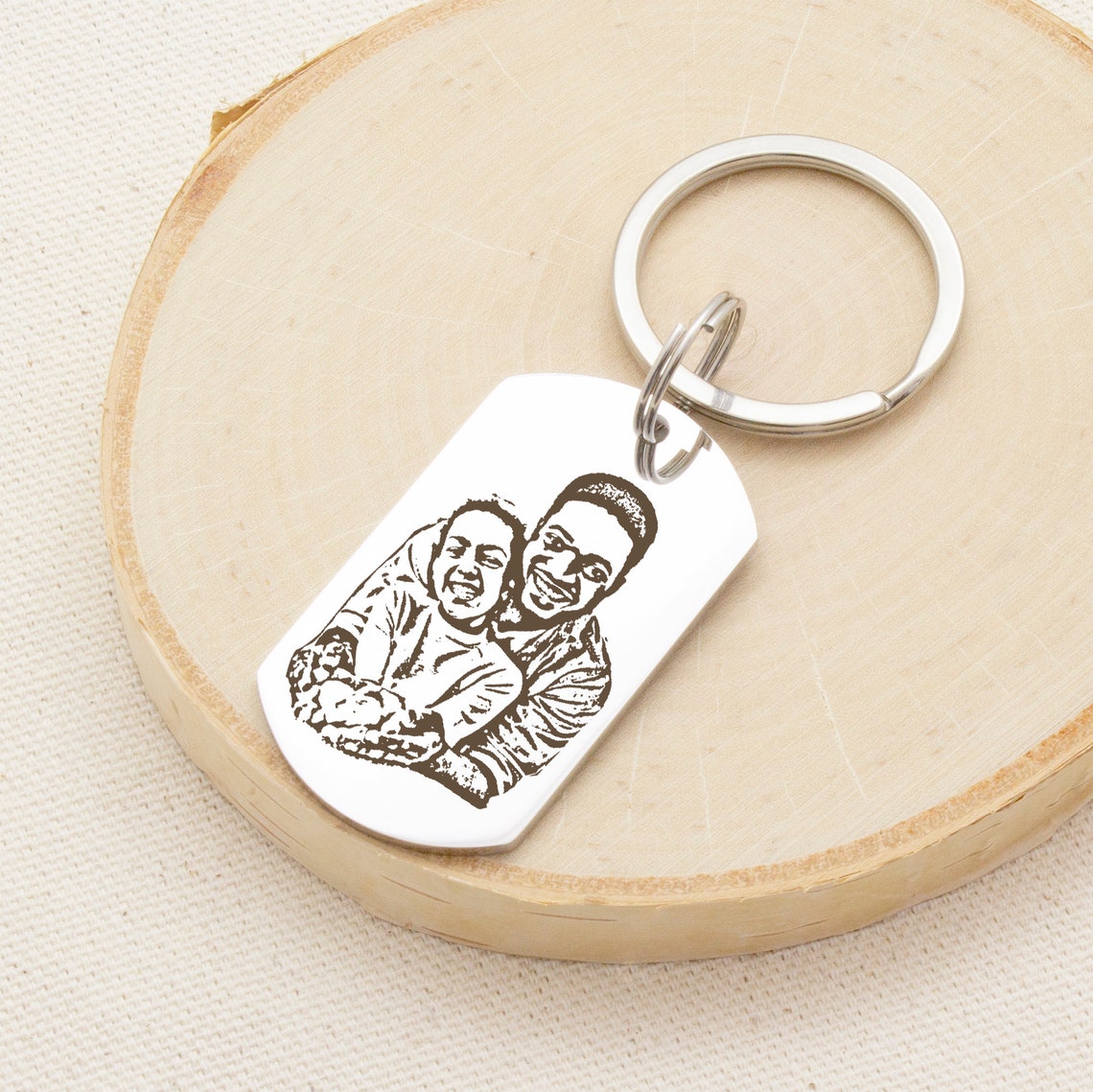 Personalized Double Sided Engraved Photo Keychain - Pandora Jewels