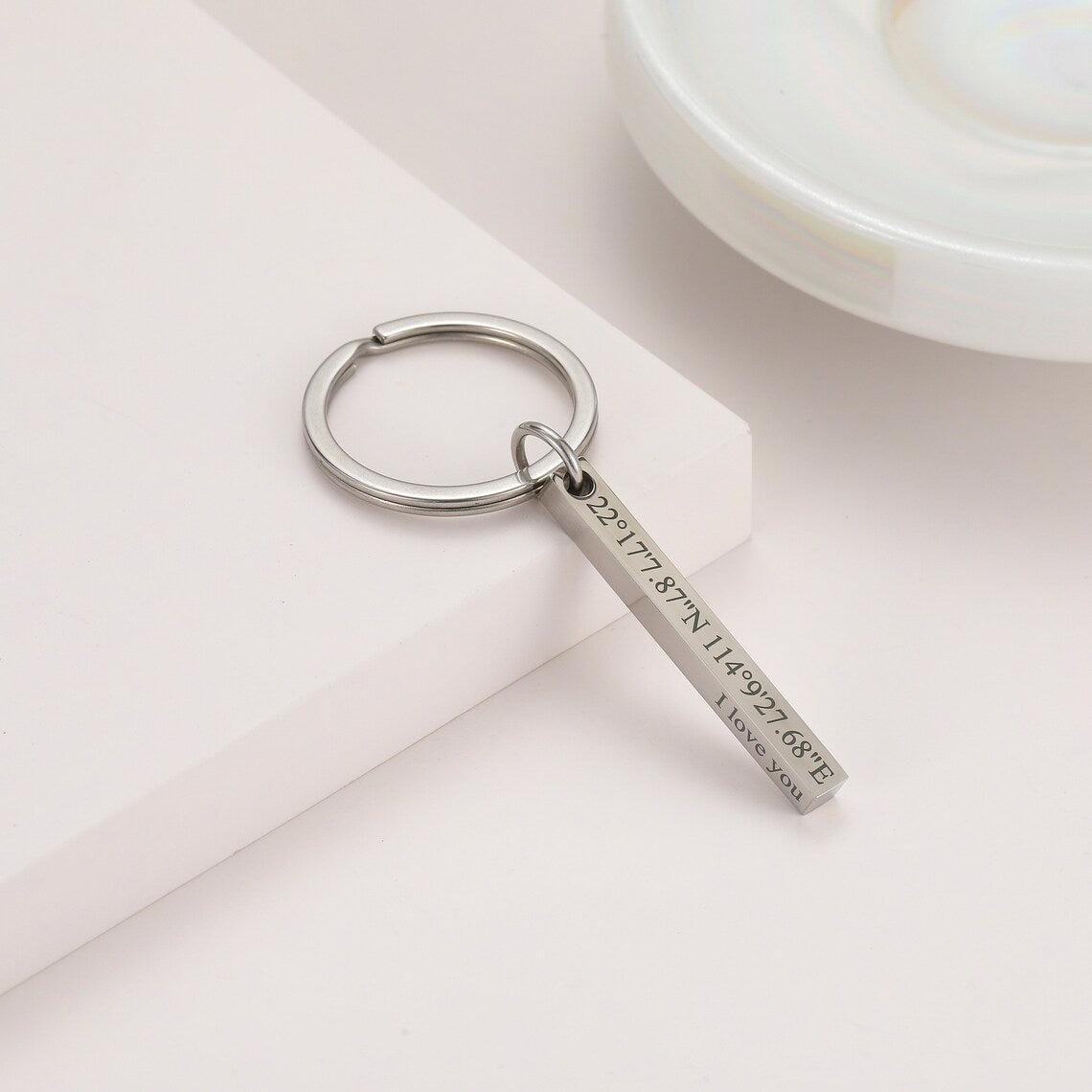 Personalized Engraved Bar Keychain - Pandora Jewels