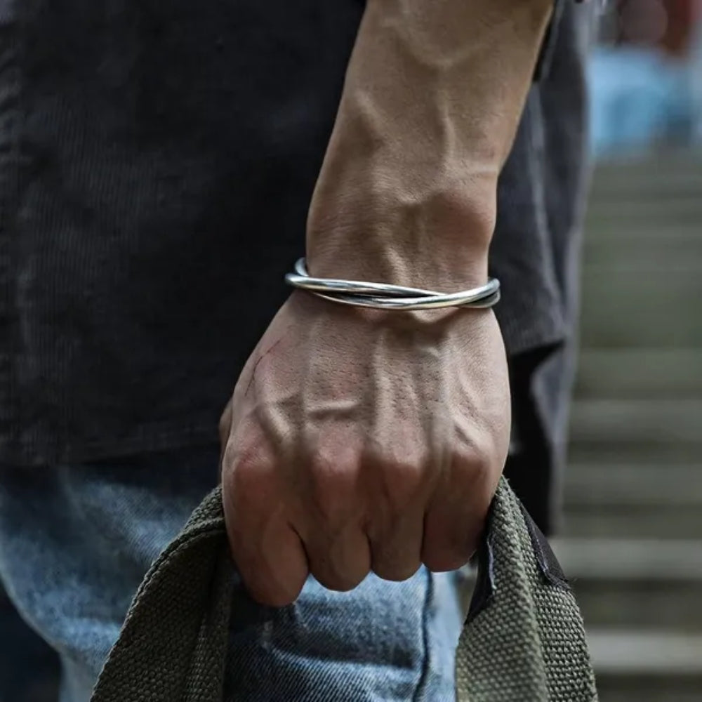 Silver Boho Kada Bracelet for men - Pandora Jewels