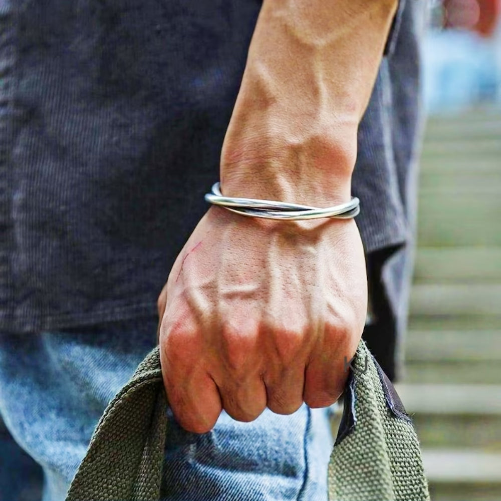 Silver Boho Kada Bracelet for men - Pandora Jewels