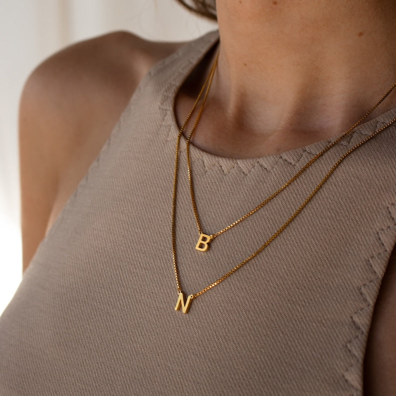Personalized Layered Letter Necklace - Pandora Jewels