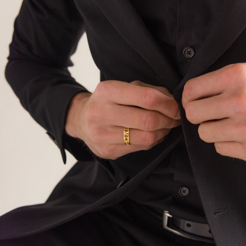 Personalized Roman Numeral Ring - Pandora Jewels
