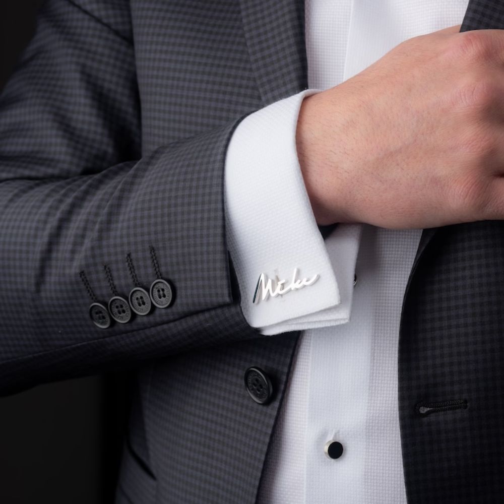 Personalized Signature Style Wedding Cufflinks - Pandora Jewels