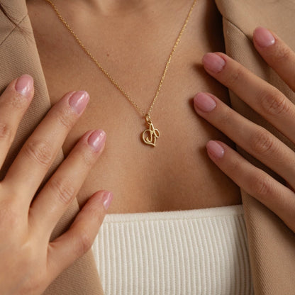 Custom Heart Initial Letter Name Necklace - Pandora Jewels