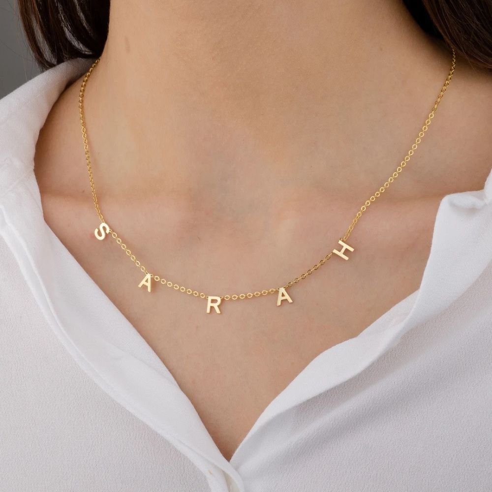 Personalised Dainty Initial Tag Pendant-Necklace - Pandora Jewels