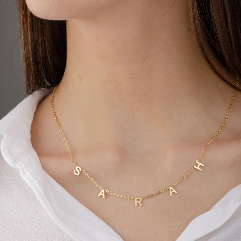 Personalised Dainty Initial Tag Pendant-Necklace - Pandora Jewels