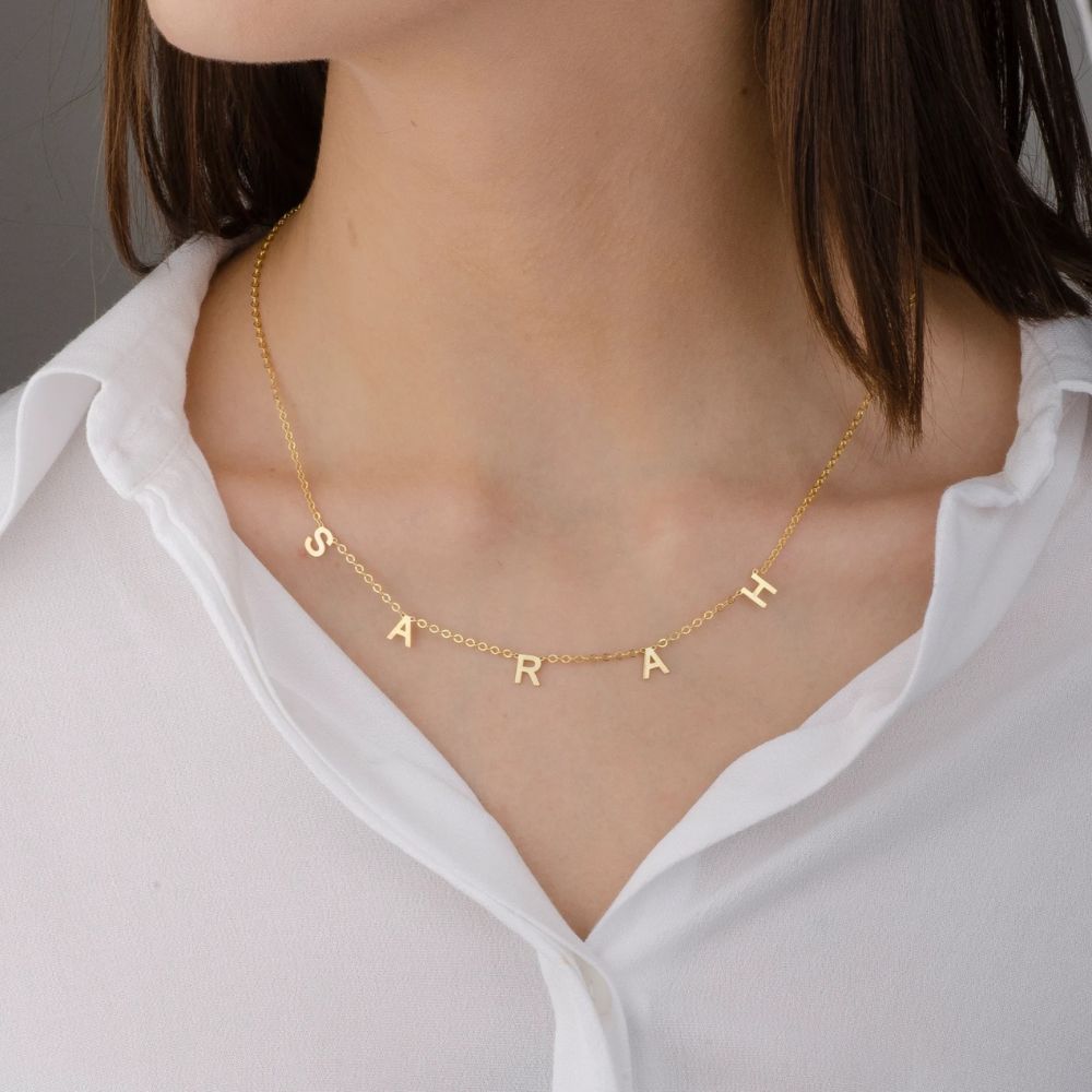 Personalised Dainty Initial Tag Pendant-Necklace - Pandora Jewels