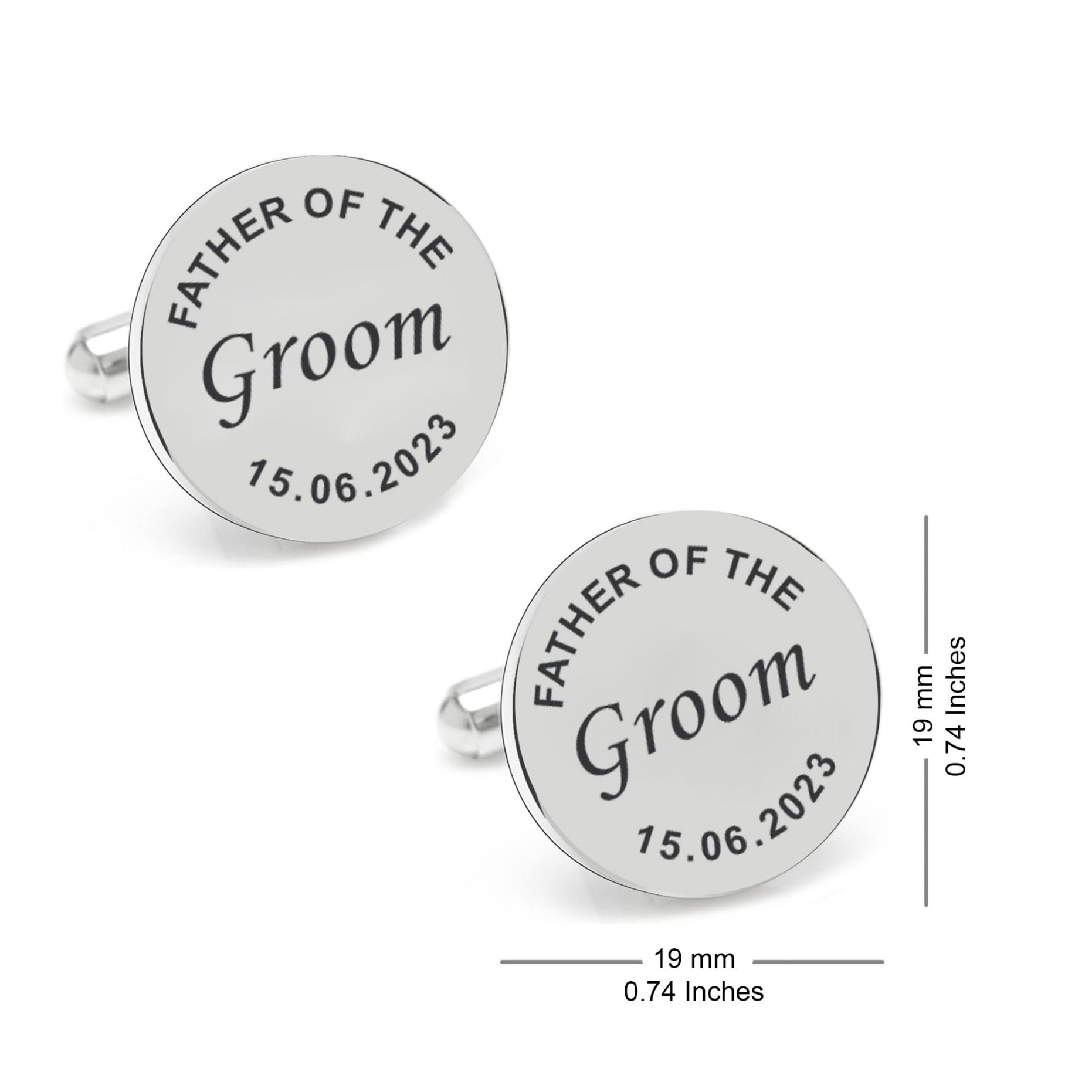 Personalized Dates Quotes Father Of Bride Or Groom & Date Cufflink For Men And Boys 1 Pair - Pandora Jewels