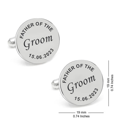 Personalized Dates Quotes Father Of Bride Or Groom & Date Cufflink For Men And Boys 1 Pair - Pandora Jewels