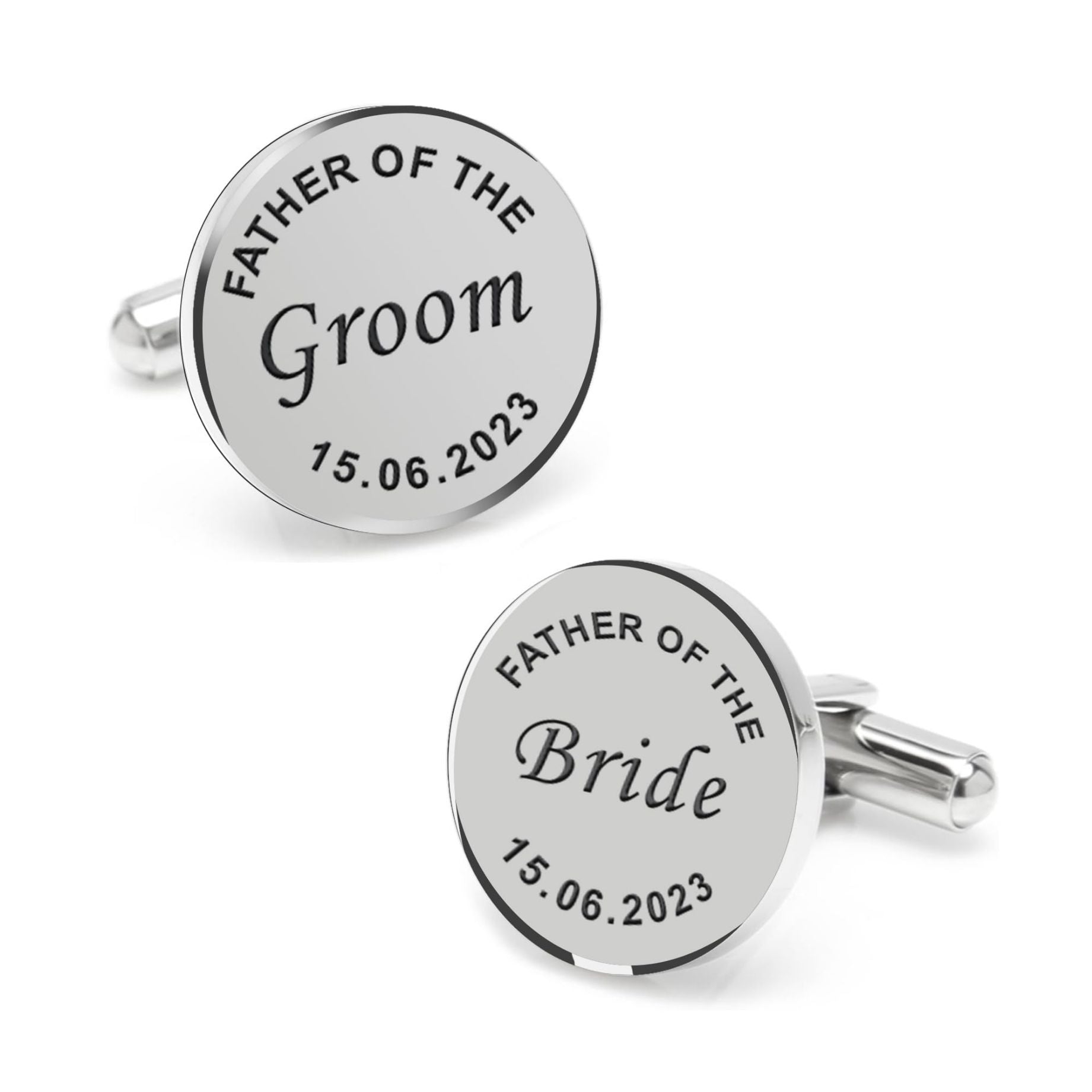 Personalized Dates Quotes Father Of Bride Or Groom & Date Cufflink For Men And Boys 1 Pair - Pandora Jewels