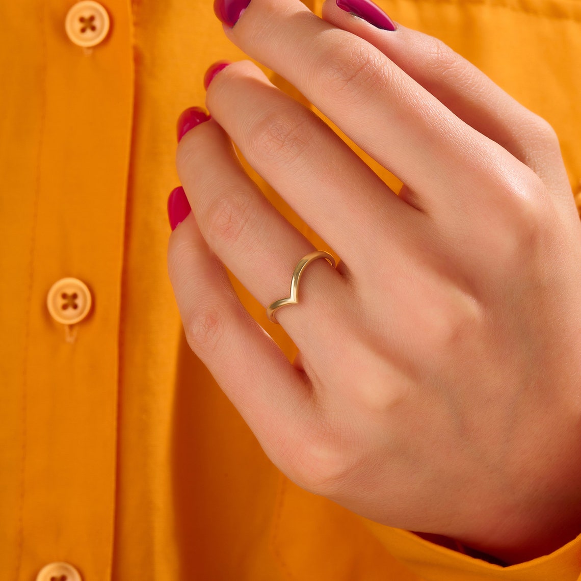 Minimalist Chevron Stacking Ring - Pandora Jewels