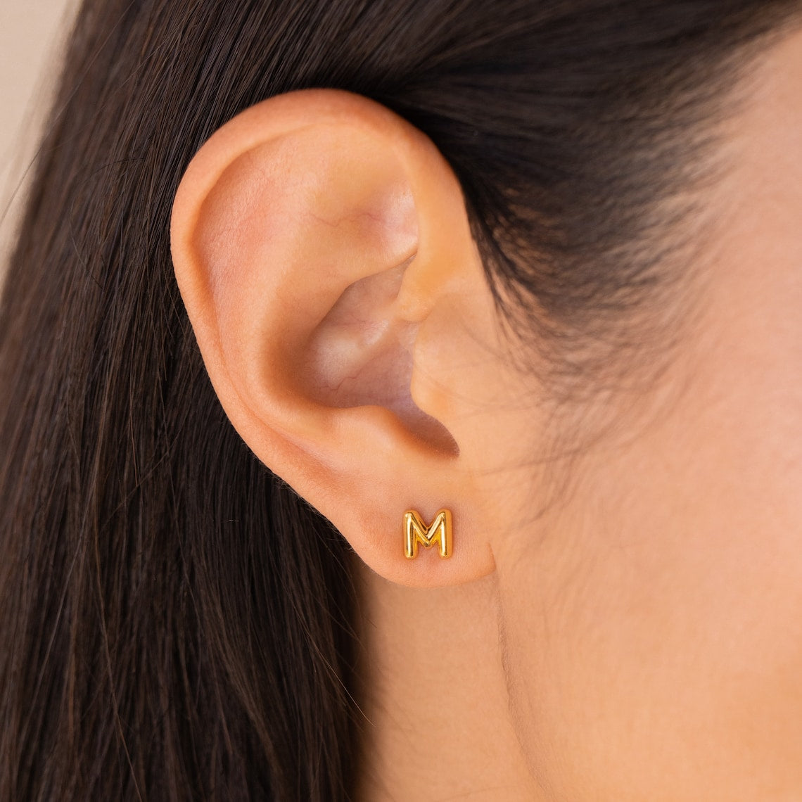 Personalised Dainty Initial Letter Stud Earrings - Pandora Jewels