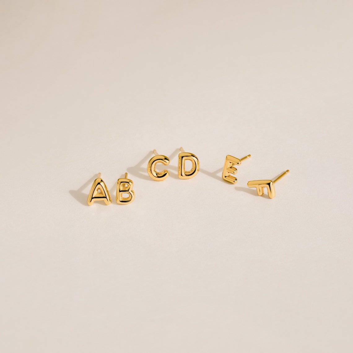 Personalised Dainty Initial Letter Stud Earrings - Pandora Jewels