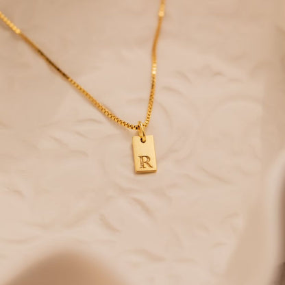 Personalised Dainty Initial Tag Pendant-Necklace - Pandora Jewels