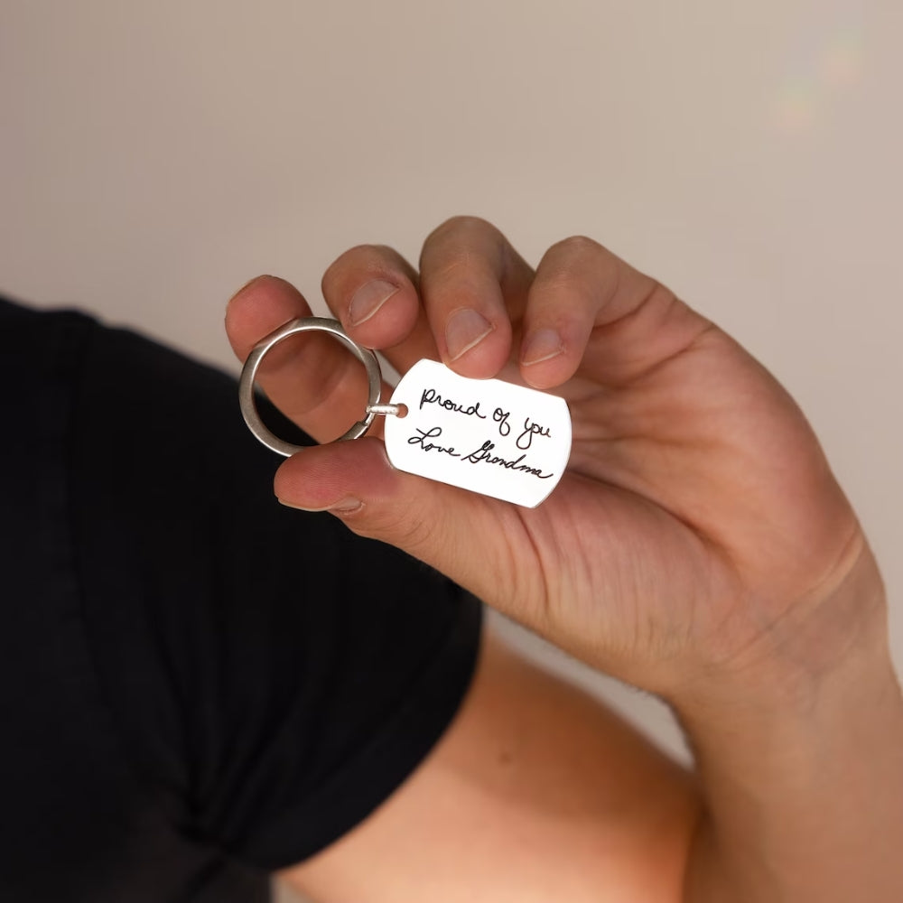 Personalised Engraved Handwriting Keychain - Pandora Jewels