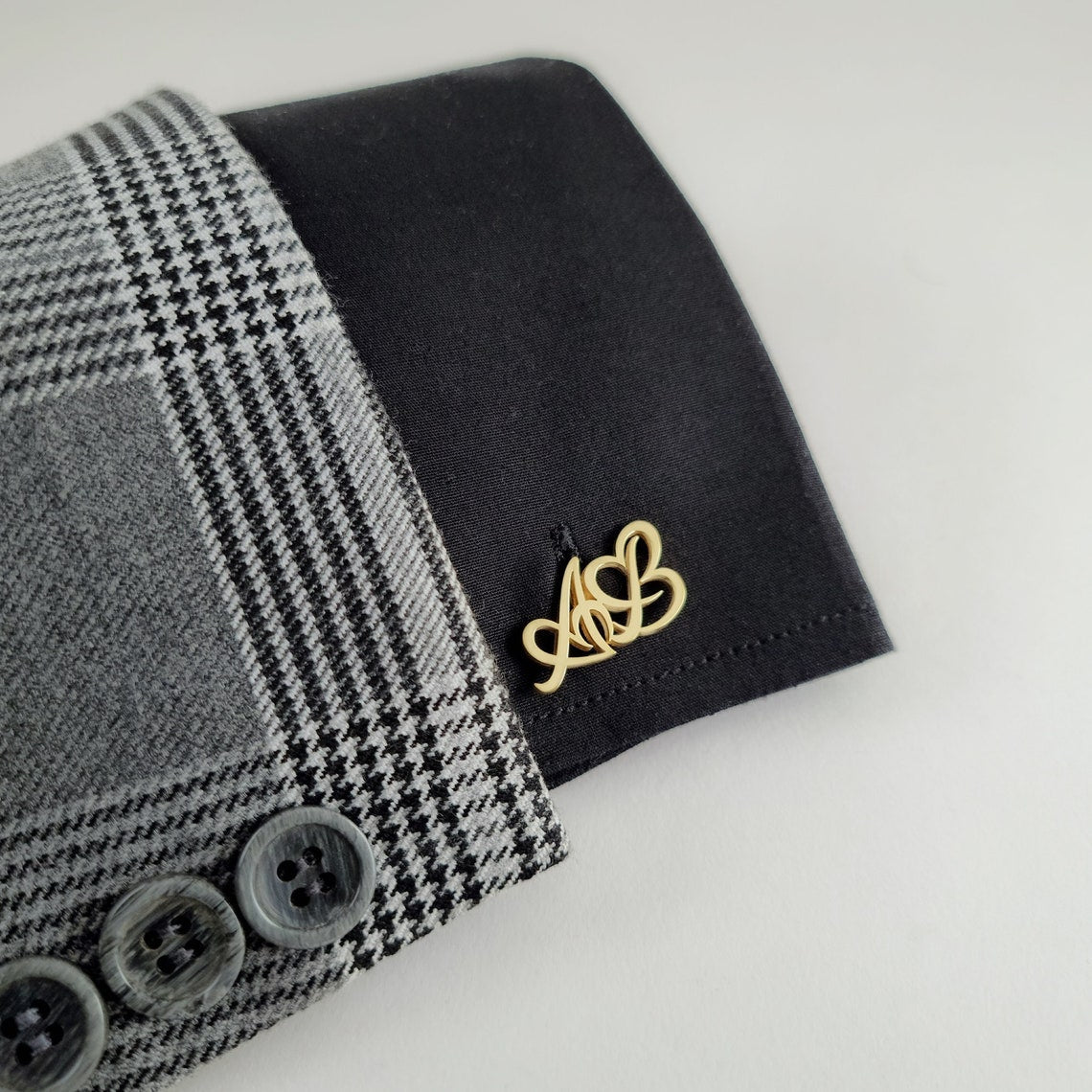 Personalised Initials Heart Cuff Link - Pandora Jewels