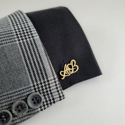 Personalised Initials Heart Cuff Link - Pandora Jewels