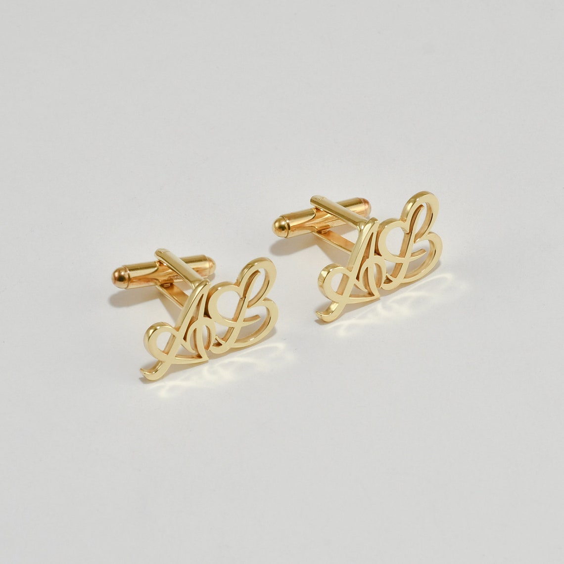 Personalised Initials Heart Cuff Link - Pandora Jewels