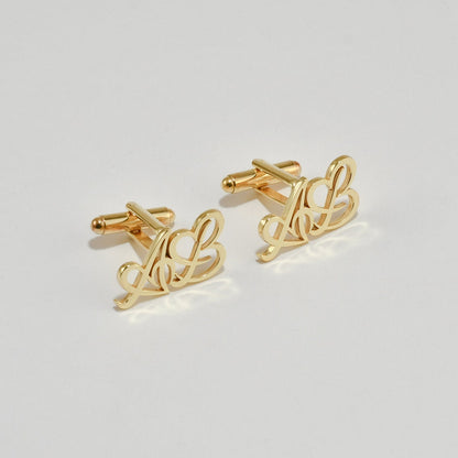 Personalised Initials Heart Cuff Link - Pandora Jewels