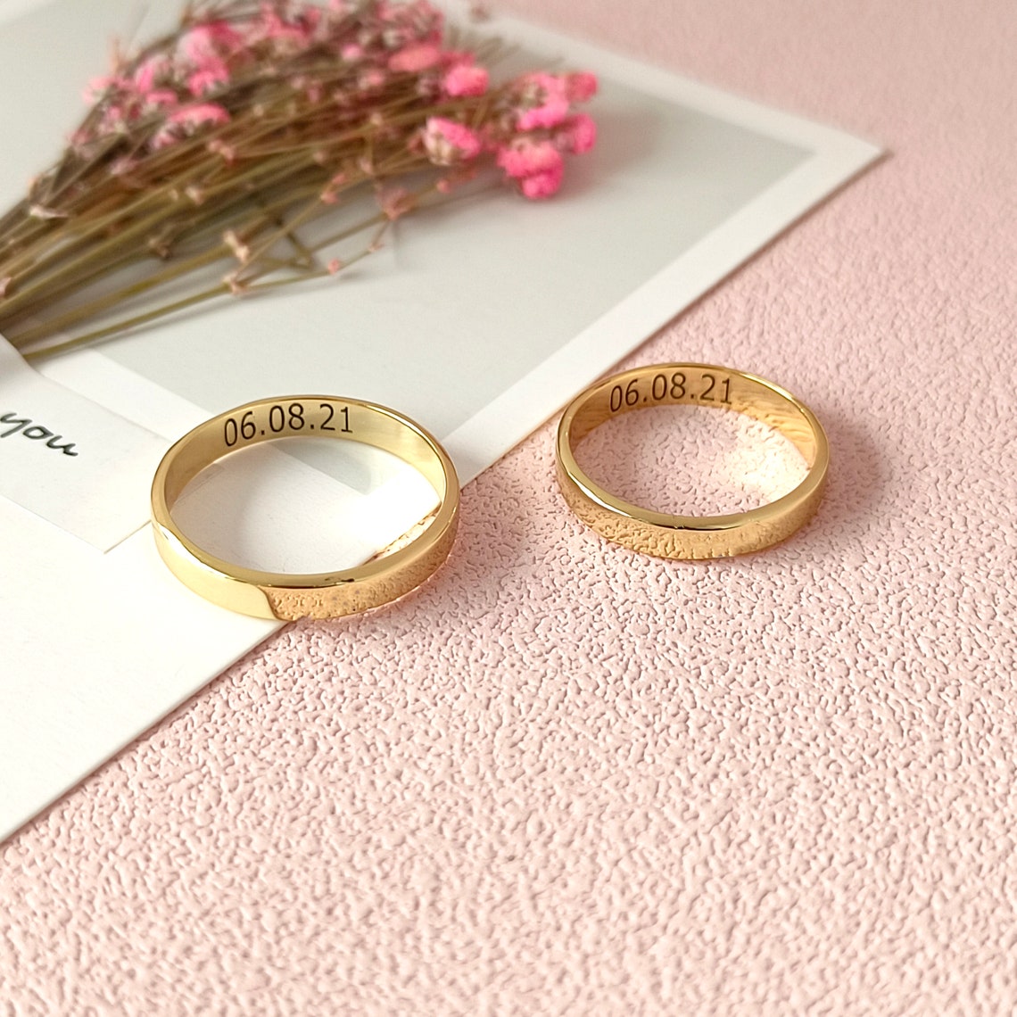 Personalized Couple Rings set With Engraving - Pandora Jewels