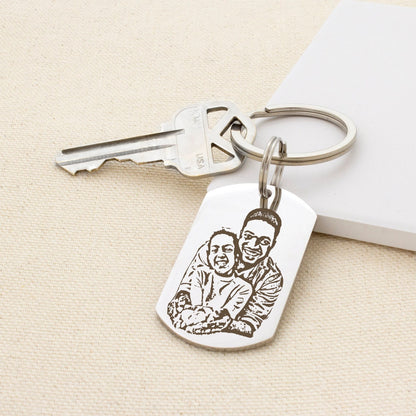 Personalized Double Sided Engraved Photo Keychain - Pandora Jewels