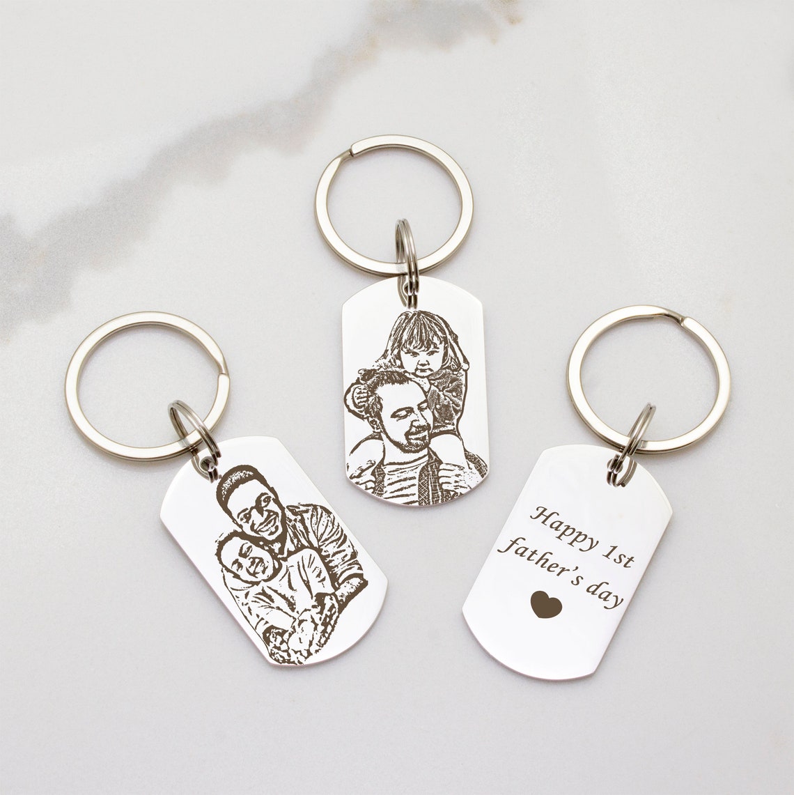Personalized Double Sided Engraved Photo Keychain - Pandora Jewels