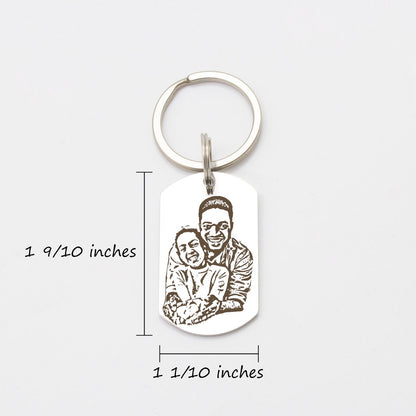 Personalized Double Sided Engraved Photo Keychain - Pandora Jewels
