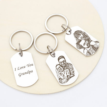 Personalized Double Sided Engraved Photo Keychain - Pandora Jewels
