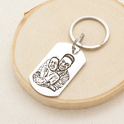 Personalized Double Sided Engraved Photo Keychain - Pandora Jewels