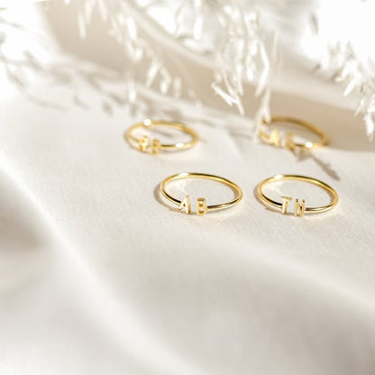 Personalized Duo Initial Ring - Pandora Jewels