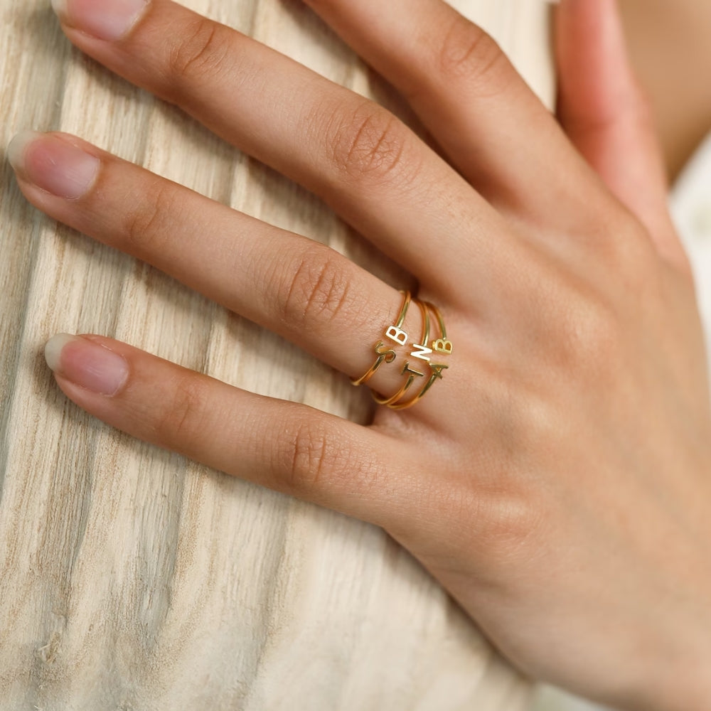 Personalized Duo Initial Ring - Pandora Jewels