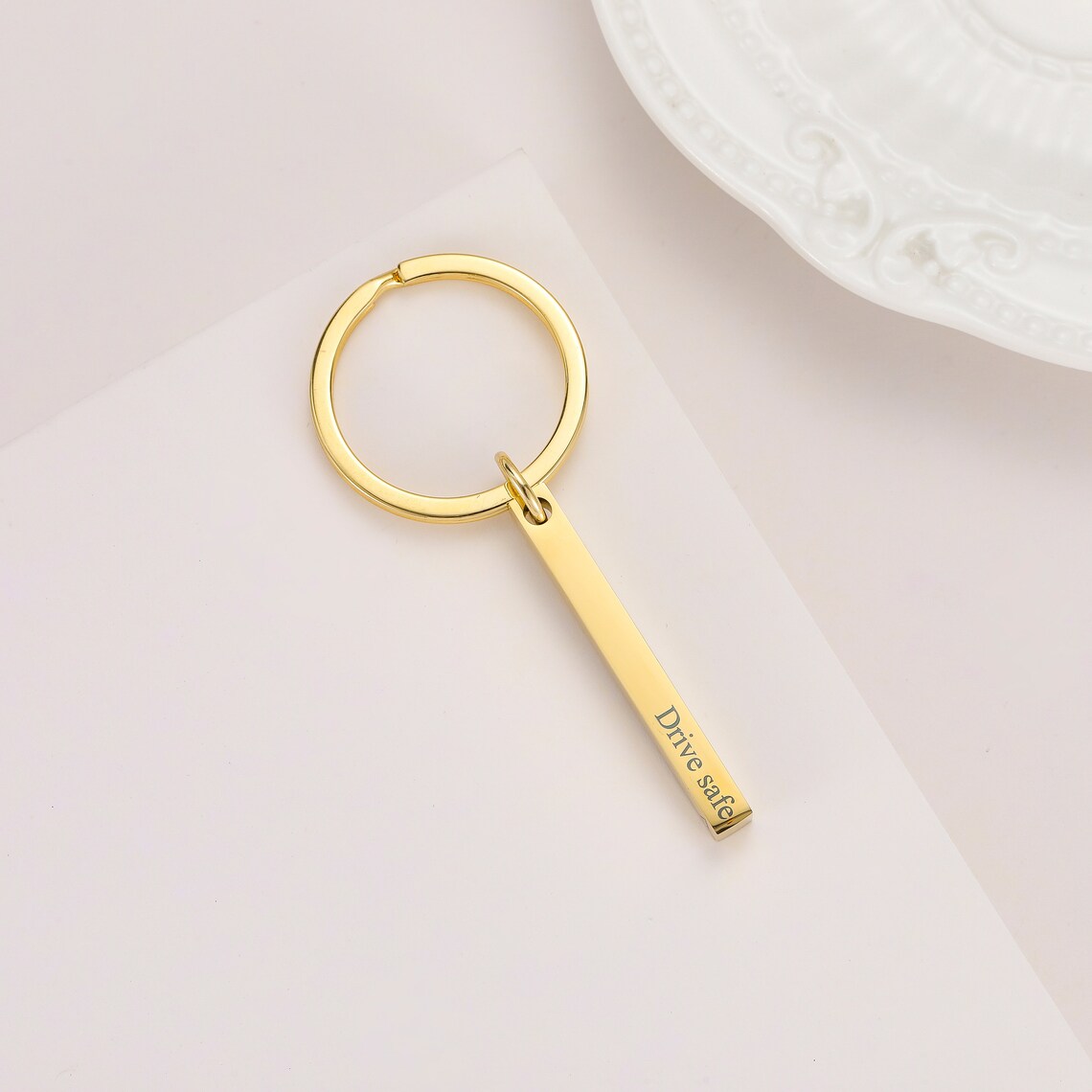 Personalized Engraved Bar Keychain - Pandora Jewels