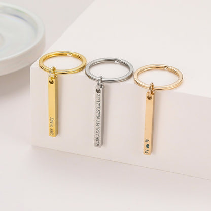 Personalized Engraved Bar Keychain - Pandora Jewels