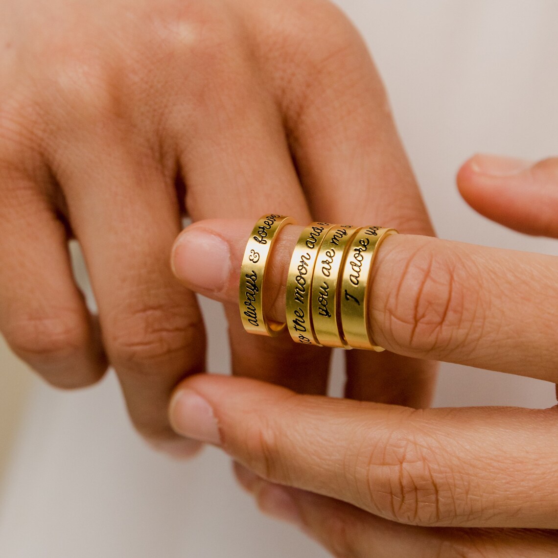 Personalized Engraved Message Ring Gift For Her - Pandora Jewels