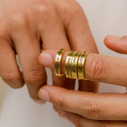 Personalized Engraved Message Ring Gift For Her - Pandora Jewels