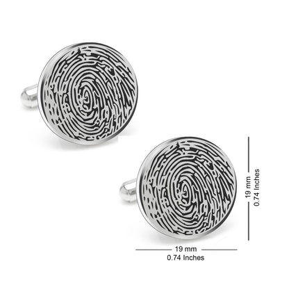 Personalized Fingerprint Round Shaped Cufflink for Men and Boys - Pandora Jewels